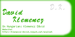 david klemencz business card
