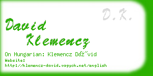 david klemencz business card